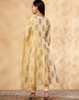 Off-White Printed Kalidar Kurta Set