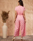 Printed Pink Rayon Jumpsuit