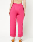 Pink Straight Cotton Pants