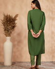 Solid Green Kurta Set