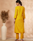 Mustard A-Line Kurta Set