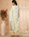 Straight Yellow Printed Kurta Set