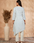 Off-White Print Asymmetric Kurta