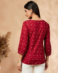 Printed Maroon Top