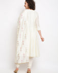Off-white Brocade Anarkali Set