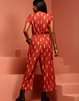 Orange Printed Jumpsuit