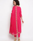 Fucshia Brocade Kurta Set