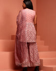 Cotton Pink Printed Kurta- Sharara Set