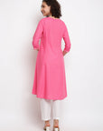 Block Floral Pink Kurta