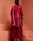 Maroon Brocade Kurta Set