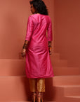 Light Pink Embroidered Straight Kurta