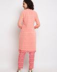 Pink A-line Mandarin Kurta set