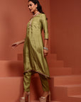 Green Solid Shantoon Kurta Set