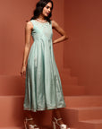 Mint Kalidar Dress With Jacket