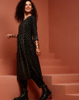 Black Printed A-line Kurta Set