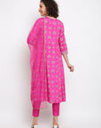 Printed Pink Anarkali Suit