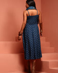 Indigo Kalidar Printed Sleeveless Dress