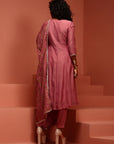 Old Rose Chanderi Embroidered Kurta Set