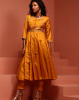 Mustard Shantoon Kalidar Kurta Set