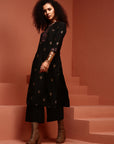 Black Brocade Straight Kurta