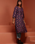 Violet Printed Straight Kurta