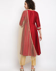 Maroon Brocade Kurta Set