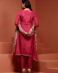 Pink Solid A-line Kurta Set