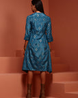 Blue Asymmetric Printed Kurta