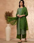 Printed Green Kurta Set