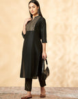 Black Embroidered Co-ord Set