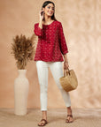 Printed Maroon Top