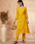 Mustard A-Line Kurta Set
