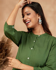 Solid Green Kurta Set
