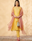 Yellow Embroidered Kurta Set