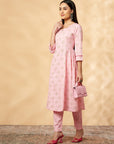 Pink Printed Kurta Set