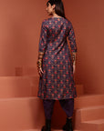 Violet Printed Kurta Dhoti Pant Set