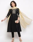 Black Embroidered Kurta Set