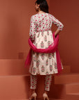 Off-white Floral Printed Kurta Set