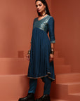 Teal Shantoon Gathered Kurta