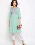 Printed Mint Kurta
