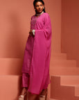 Pink Chanderi Kurta Set