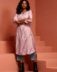Lavender Printed A-line Kurta