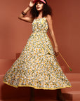 Off-white Printed Tiered Dress