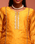 Yellow Chanderi Kurta Set