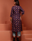 Violet Printed Straight Kurta
