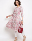 Block Pink Floral Kurta