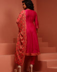 Fuchsia Solid Kalidar Kurta Set