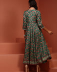 Mint Printed Gathered Dress