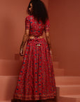 Beautiful Red Printed Lehenga Choli Set