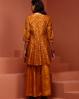 Mustard A Line Kurta Palazzo Set